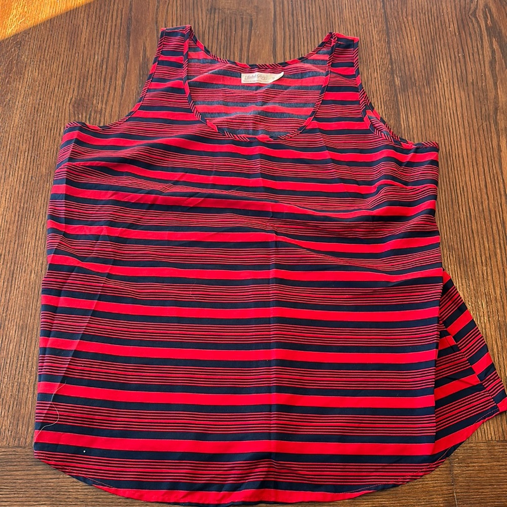 Red and blue striped tank top